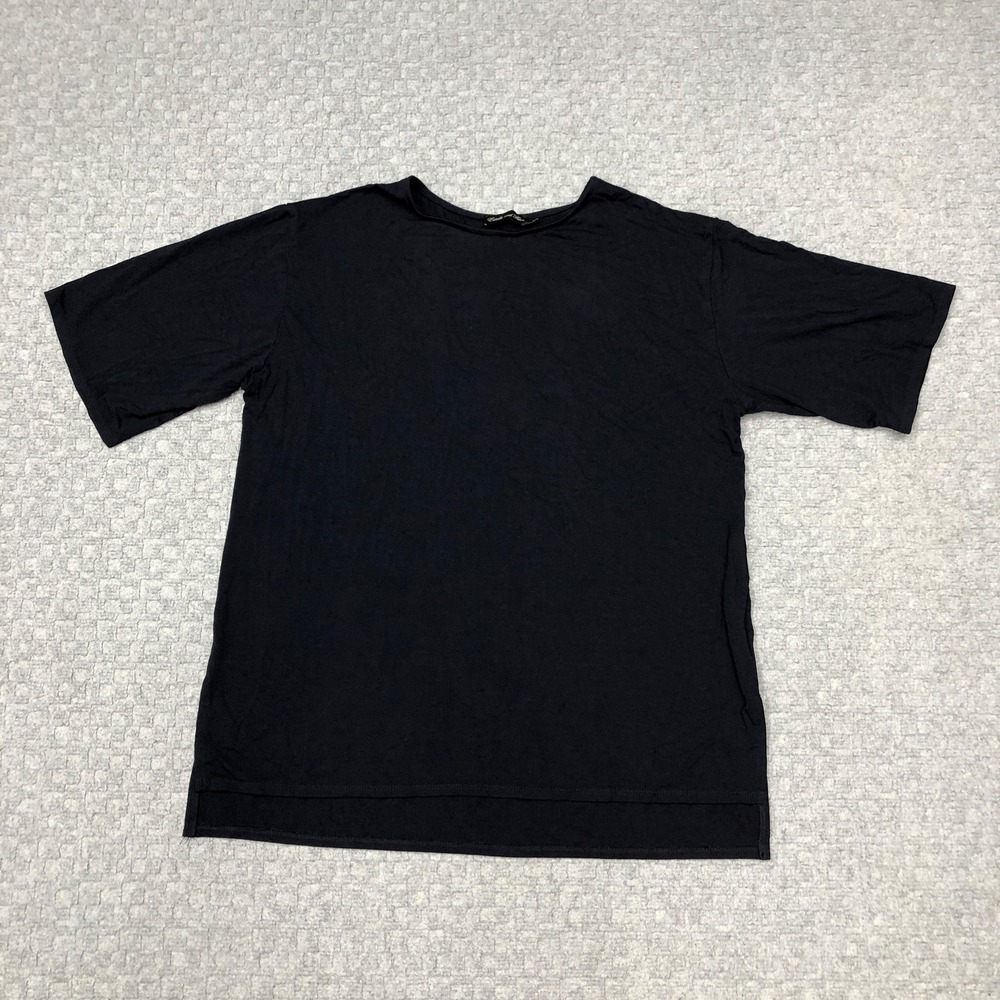 Estelle And Finn Shirt Womens Large Blue Solid Jersey Crew Neck Stretch Made USA